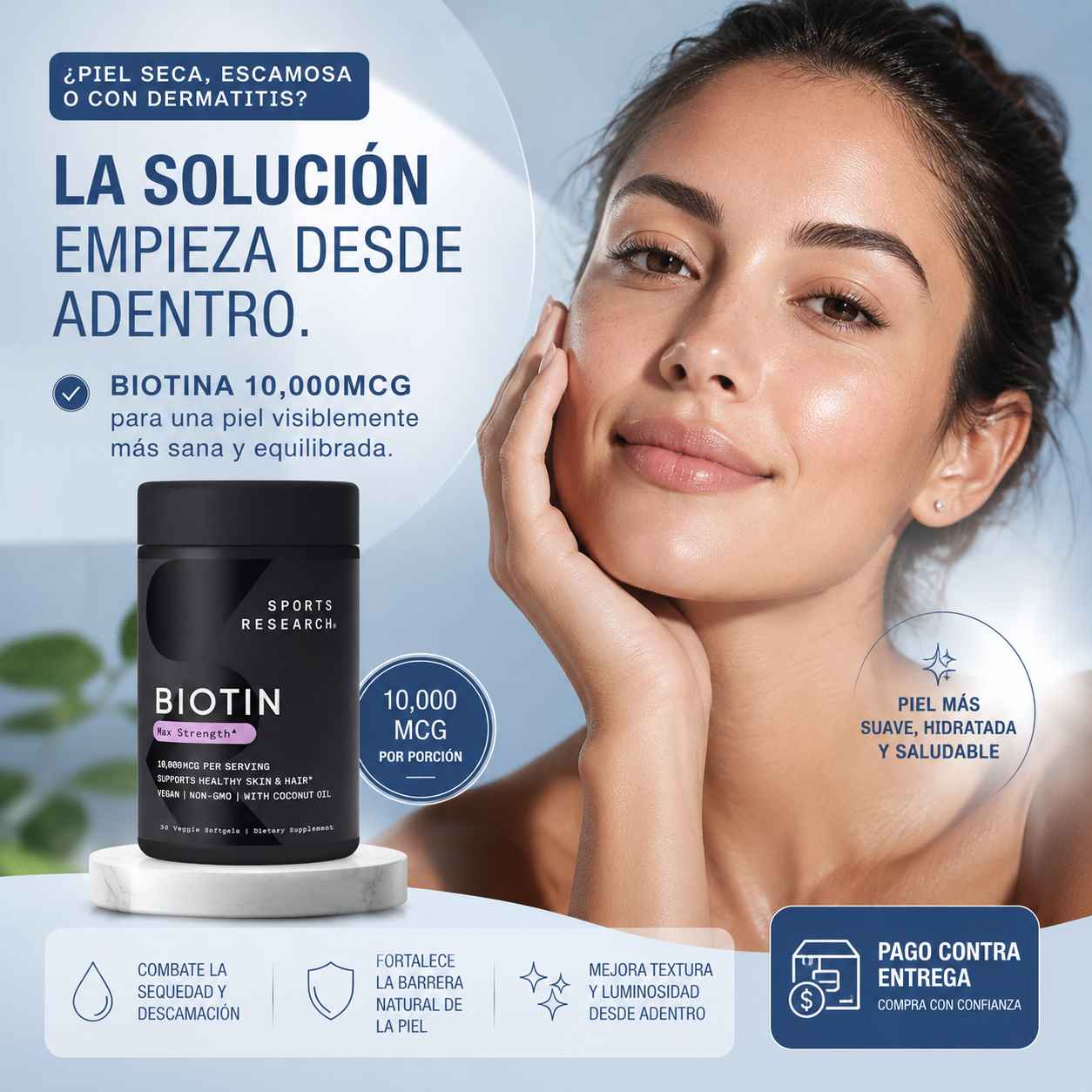 Suplemento De Biotina Sports Research 💊🥥