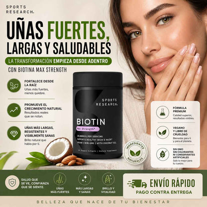 Suplemento De Biotina Sports Research 💊🥥